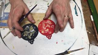 Rosemaling Beginners TutorialChristmas OrnamentsArt of Lise  ASMR and Pandemic Therapy [upl. by Aisiram]