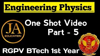 Engineering Physics Unit 5  RGPV BTech 1st Year  Engineering Physics Part 5  Physics RGPV [upl. by Oremo]