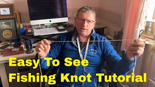 Easy to See Fishing Knots Tutorial  The Double Turle [upl. by Aitnis]