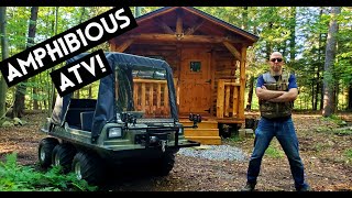 Arriving In Off Grid Cabin In An Amphibious 6x6 Vehicle [upl. by Sirronal]