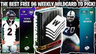 THE BEST FREE 96 OVERALL WEEKLY WILDCARD CHAMPION TO PICK IN MADDEN 24 [upl. by Ahsuas]