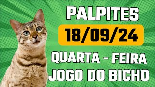 Palpites para HOJE 18092024 QUARTA FEIRA  jogo do bicho  TODAS AS LOTERIAS [upl. by Brothers930]