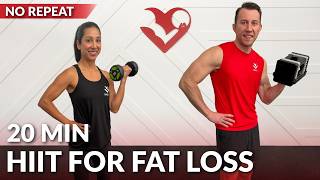 20 Minute HIIT Workout for Fat Loss with Weights amp No Jumping  Full Body Dumbbell Workout at Home [upl. by Sheets]