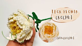 Flor PEONIAS a CROCHET super FACIL y diferente paso a paso [upl. by Mirella421]