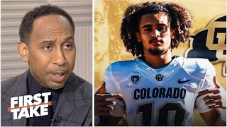 FIRST TAKE  Stephen A explains how Julian Lewis commits to Colorado affect Deion Sanders stay [upl. by Olim]