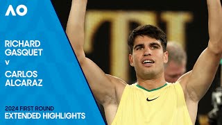 Richard Gasquet v Carlos Alcaraz Extended Highlights  Australian Open 2024 First Round [upl. by Slater]