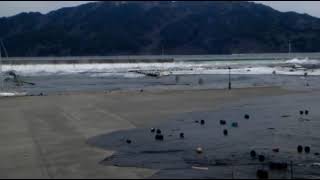 Tsunami hits Rias Harbour Miyako City March 11 2011 Higher Quality [upl. by Tomi]