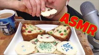 ASMR  CHERRY POUND CAKE amp CHRISTMAS SHORTBREAD RWD INTENSE EATING SOUNDS [upl. by Meg]