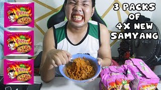 SPICY NOODLE CHALLENGE X4 NEW FLAVOR SAMYANG [upl. by Manlove]