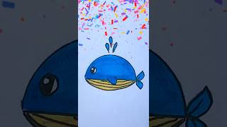 How to Draw a Whale easy  Step by step Drawing for kids🐳 [upl. by Richmal991]