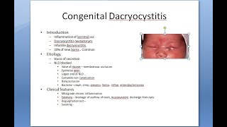 Ophthalmology 401 a Congenital DaCryoCystitis [upl. by Blackstock978]