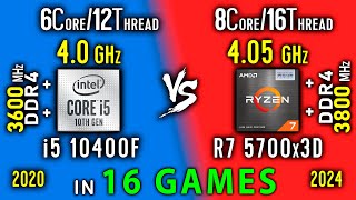 i5 10400F vs Ryzen 7 5700x3D Test in 16 Games or i5 10400 vs R7 5800x3D [upl. by Darsie898]