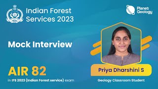 Rank 82 Priya Dharshini S  IFoS 2023 Topper Mock Interview [upl. by Assiroc]