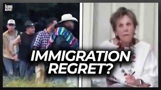 Watch Rich Liberal’s Face as Illegals Are Dropped Off at Her House [upl. by Irtimed]