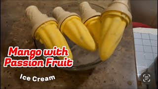 Easy Homemade Ice Cream Recipe Mango with Passion Fruit   No Ice Cream Machine [upl. by Neslund82]