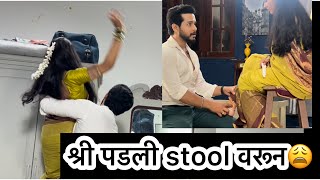 आणि अशी श्री टेबल वरुन पडली 🤣🤭  अबीर गुलाल Behind The Scenes Vlog 6  colorsmarathi [upl. by Atnahsa]