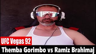 UFC Vegas 92 Themba Gorimbo vs Ramiz Brahimaj PREDICTION [upl. by Manda]