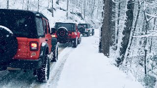 Jeep Snow Wheeling on Tray Mountain 4x4 offroad [upl. by Blasien]