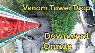 Downward Onride Video of Venom Tower Drop  West Midland Safari amp Leisure Park England [upl. by Yrellam]