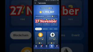 Tap coin Bot Daily Combo Card 27 November  TapcoinsBot Combo Today tapcoin dailycombo airdrop [upl. by Ewnihc332]