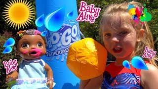 BABY ALIVE has FUN in the SUN The Lilly and Mommy Show POOL PARTY The Toytastic Sisters [upl. by Nomar]