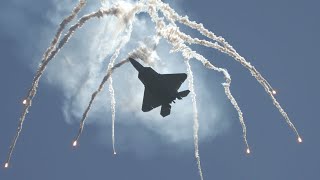 4K F22 Raptor Wings over Solano 2024 Amazing Flares and Thrust Vectoring Saturday 60fps [upl. by Anerac]