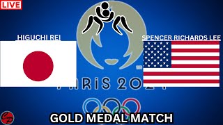 2024 PARIS OLYMPICS JAPAN HIGUCHI REI VS USA SPENCER RICHARDS LEE MENS WRESLING GOLD LIVE GAME CAST [upl. by Winton]