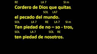 CANTOS PARA MISA  CORDERO DE DIOS 3  ACORDES Y LETRA [upl. by Clarissa277]