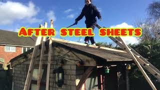 BEFORE amp AFTER How to changeReroofing the Rest House DIYRoofing Steel Sheets [upl. by Nozicka566]