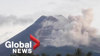 Indonesias Mount Merapi volcano erupts spews clouds of ash [upl. by Uase51]