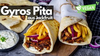 VEGANE GYROS PITA mit Tzatziki  REZEPT [upl. by Ynwat]