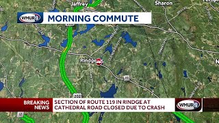 Section of Route 119 in Rindge at Cathedral Road closed because of crash [upl. by Wilkison702]