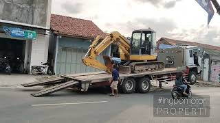 EXAVATOR MINI PC75 NAIK TOWING TRALER DEPAN DEALER INGPOMOTOR [upl. by Cinnamon]