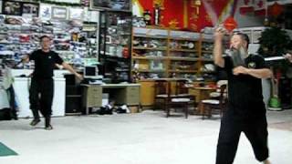 Teaching doublehanded Chinese sword class [upl. by Eelaroc]