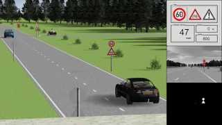 Traffic Sign Recognition TSR and Intelligent Speed Assist ISA simulation using PreScan software [upl. by Namus]