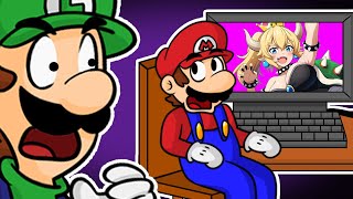 Luigi WALKS IN on Mario [upl. by Nevsa]