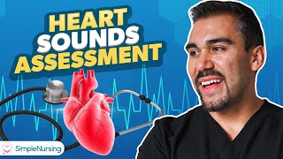 Heart Sounds Health Assessment DEMO  Nursing Student Assessment EASY [upl. by Rancell]