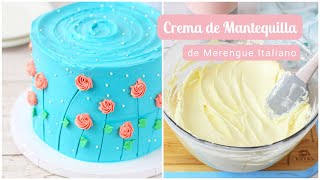 CREMA DE MANTEQUILLA de Merengue Italiano  IMBC  Buttercream  Betun [upl. by Kirrad7]