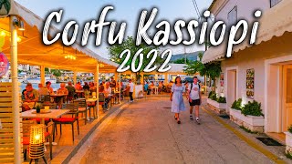 Corfu Greece explore Kassiopi Κασσιόπη tiny lovely seaside village walking tour 4k Greece 2022 [upl. by Eon]