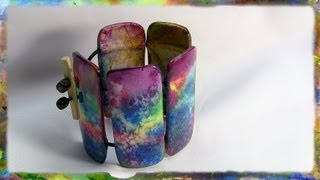 How to Make a Watercolor Paper Bracelet Jewelry Design Part 2 [upl. by Allyce]