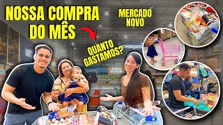 NOSSA COMPRA DO MÊS  Quanto Gastamos  Mercado Novo [upl. by Shanahan]