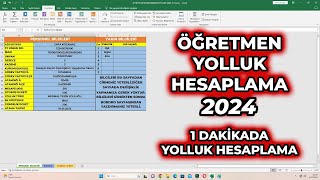 ÖĞRETMEN YOLLUK HESAPLAMA 2024 1 Dakikada Yolluk Hesaplama [upl. by Enitnemelc429]