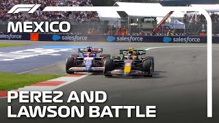 Sergio Perez vs Liam Lawson Mexico Battle  2024 Mexico City Grand Prix [upl. by Enitselec]