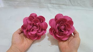 com apenas uma tira de tecidoflores de tecido artesanato tutorial [upl. by Arriaet]