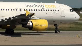 Vueling A320 take off 36L at Lyon St Exupéry LYSLFLL [upl. by Hairabez71]