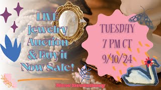 LIVE Jewelry Auction amp BIN Sale 7 PM Tues 91024 [upl. by Valoniah433]