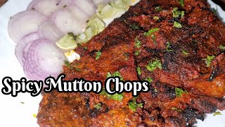 Spicy Mutton Chops Recipe  Roadside Style Mutton Chops Recipe  Smokey BBQ Chops [upl. by Luahs]