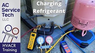 Charging R410A Refrigerant into an Air Conditioner Pressures Temps Tips [upl. by Ahlgren]