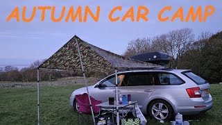 AUTUMN CAR CAMP AT SCAR CLOSE GLAMPING ESCAPING THE FIREWORKS [upl. by Ecinna23]