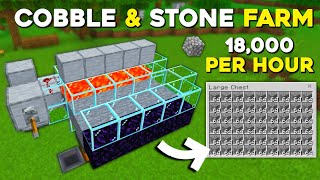 THE BEST 121 COBBLE amp STONE FARM in Minecraft Bedrock [upl. by Matthus]